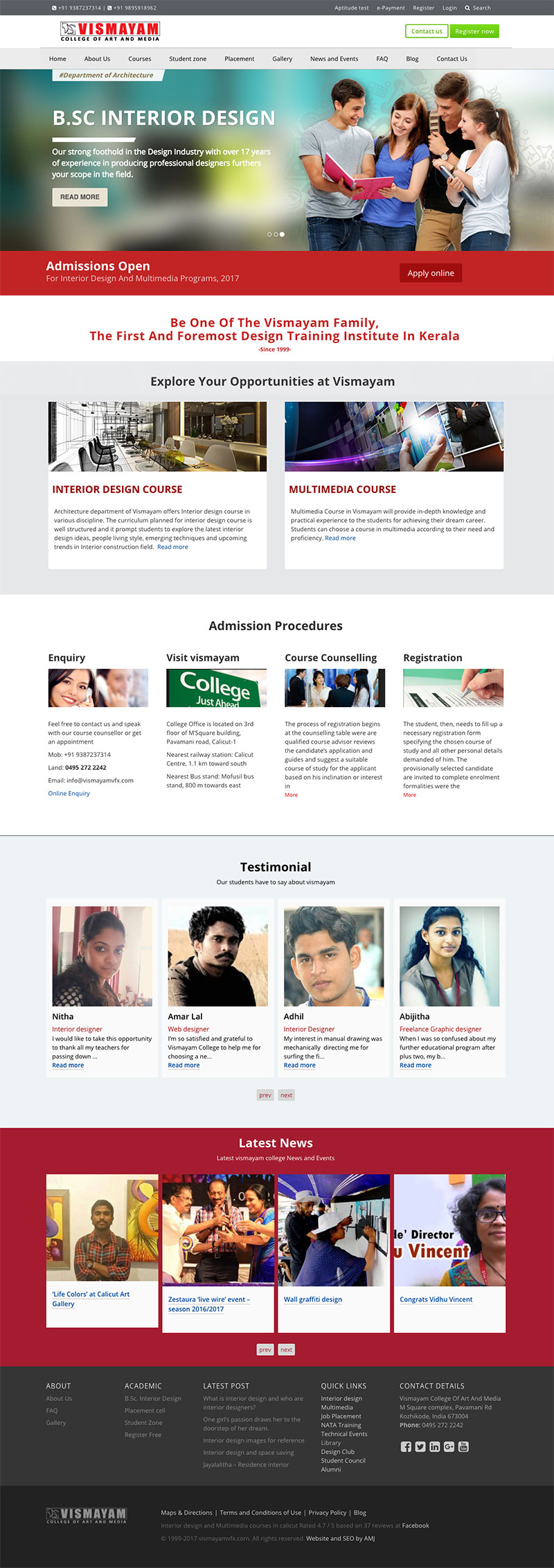 best interior design courses and multimedia courses in calicut kerala